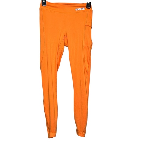 GYMSHARK Athletic Workout Leggings Orange Women’s Size Small 27” Inseam - Picture 1 of 11